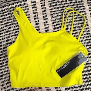 Bright Yellow Strappy Crop Top
